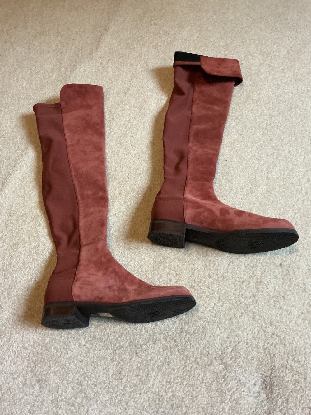 Stuart Weitzman 5050 Suede Over-The-Knee Boots Burgundy 8.5 39